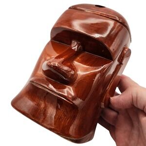 Vintage 1960s AKU AKU Las Vegas Tiki Mug Stardust Lounge With Lid OMC Japan Moai